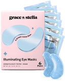 grace & stella Under Eye Mask Patches for Dark Circles Puffy Eyes & Wrinkles Vegan 6 Pairs Pink