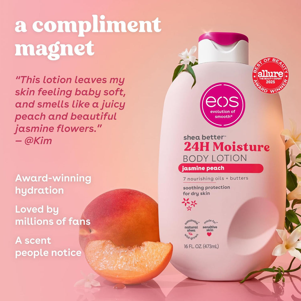 eos Shea Better Body Lotion Vanilla Cashmere Lightweight Non Greasy Moisturizer for Dry Skin Care
