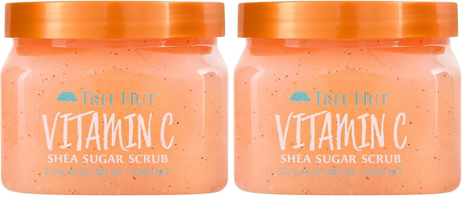Tree Hut Vanilla Body Scrub with Shea Butter & Essential Oils Hydrating Sugar Exfoliator 18 Oz