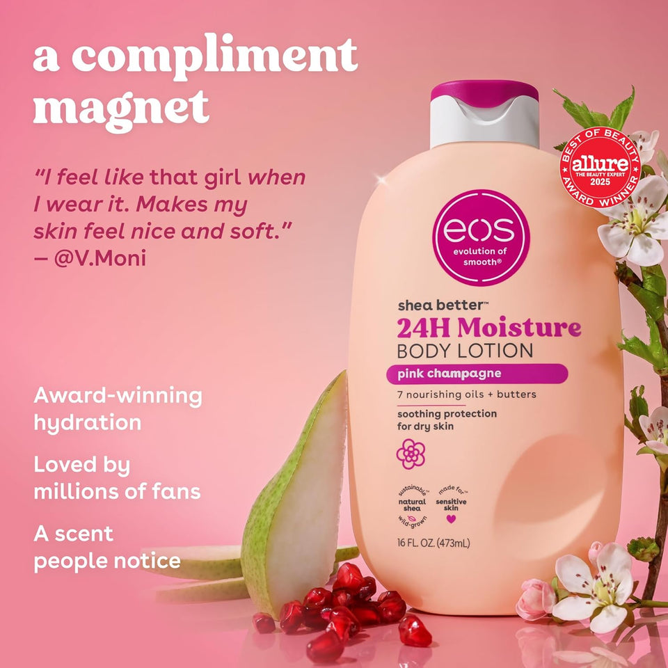 eos Shea Better Body Lotion Vanilla Cashmere Lightweight Non Greasy Moisturizer for Dry Skin Care