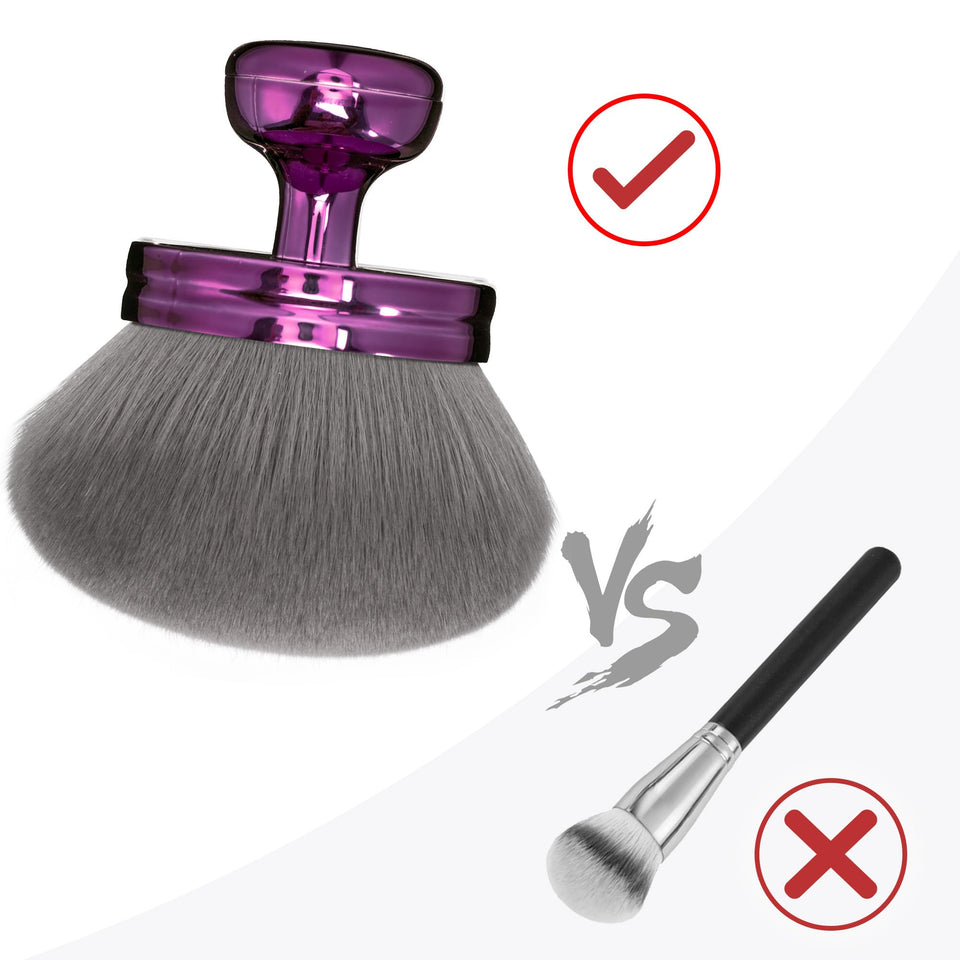 Blend & Blur Extra Large Body Makeup Kabuki Brush 3.2 Inch Round Head for Self Tanner Bronzer Purple