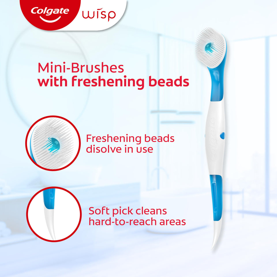 Colgate Max Fresh Wisp Disposable Mini Travel Toothbrushes Peppermint 24 Count Pack of 4