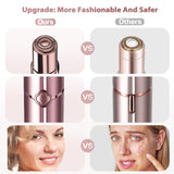 Gurelax Electric Painless Facial Hair Remover for Women Face Lip Chin Rechargeable 2 Replacement Heads Pink