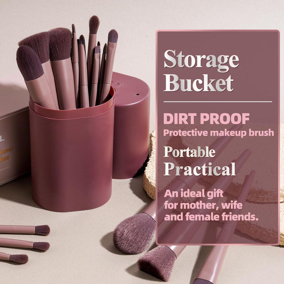 BS MALL Makeup Brush Set 18 Piece Professional Cosmetic Brushes with Black Case for Flawless Makeup
