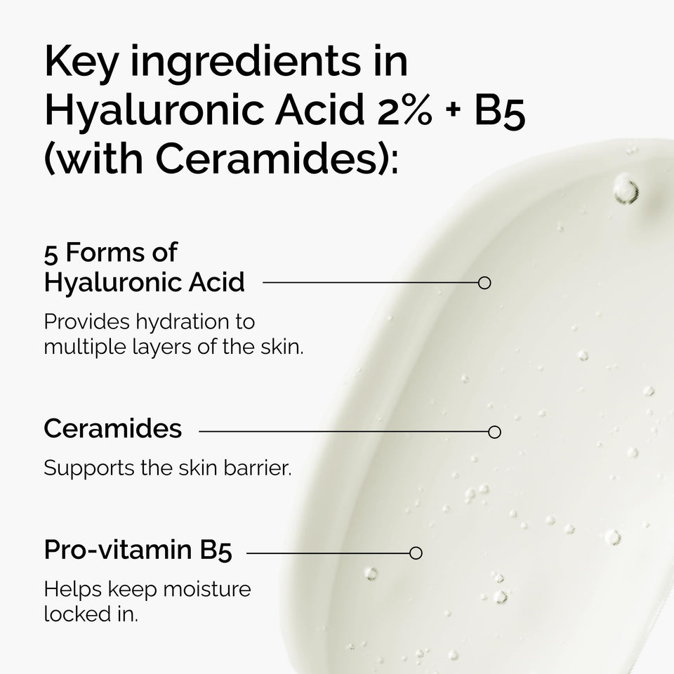 The Ordinary Hyaluronic Acid 2% + B5 Serum with Ceramides for Deep Hydration & Smoother Skin