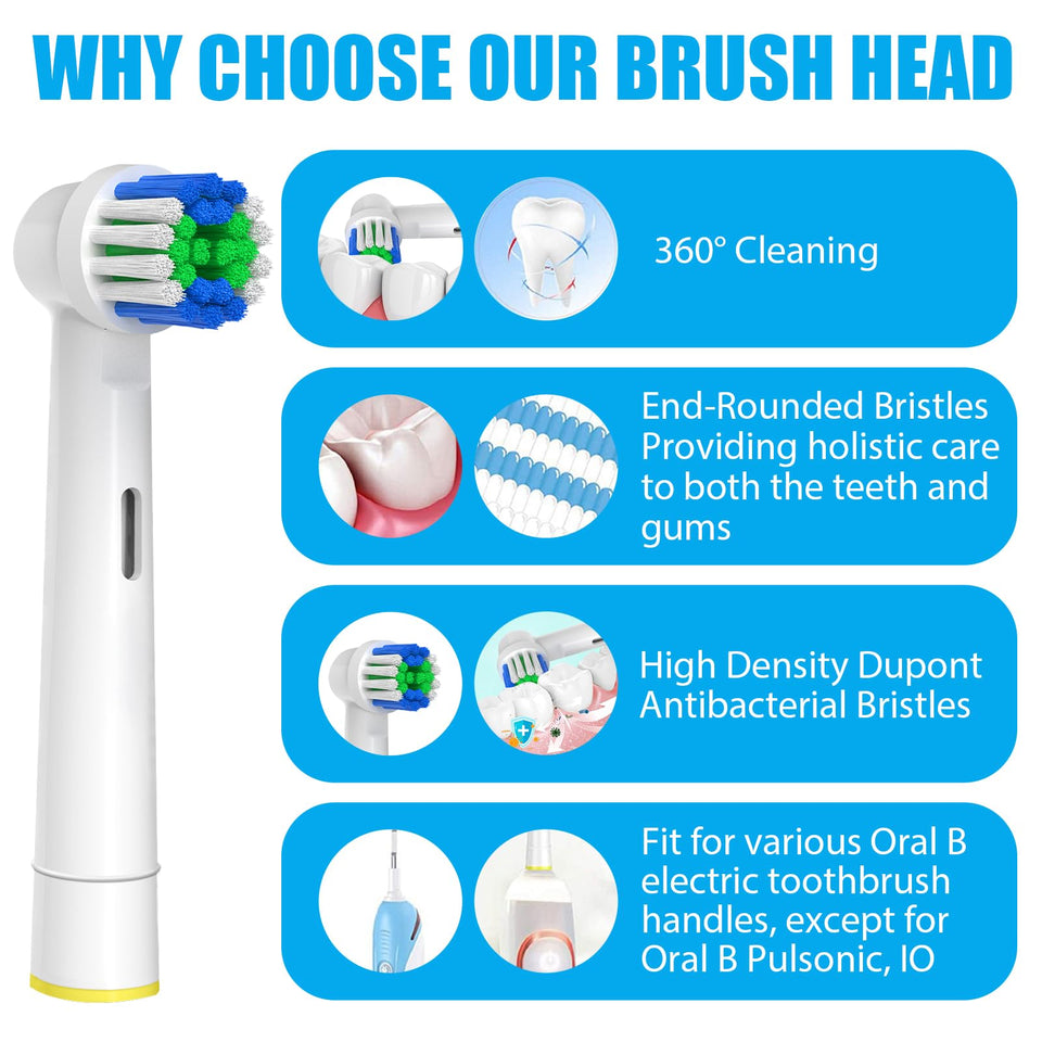 GENKENT 12 Pack Replacement Toothbrush Heads Compatible with Oral-B Pro 1000 7000 9600 3000 500