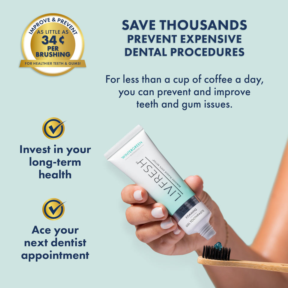 LIVFRESH Toothpaste Gel Clinically Proven for Better Plaque Removal and Improved Gum Health
