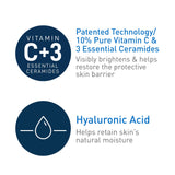 CeraVe Vitamin C Serum 10% Pure Vitamin C with Hyaluronic Acid & Ceramides Brightening Face Serum 1 Oz