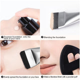 BEAUTYFACTOR Flat Foundation Brush Korean Makeup Spatula Facial Brush Liquid Cream Blending Silver
