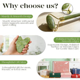 BAIMEI IcyMe Gua Sha Jade Roller Set Cooling Face Depuffing Sculpting Jawline Skincare Tools Green