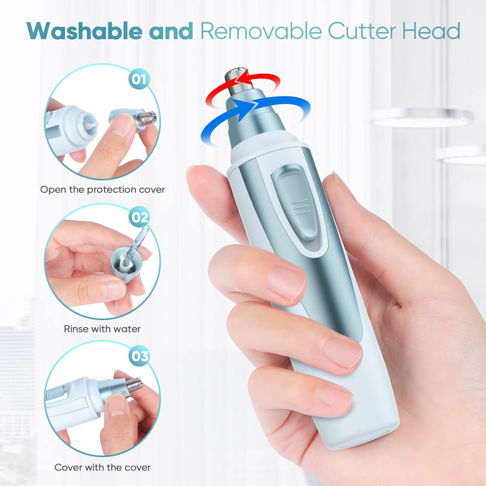 Professional Ear and Nose Hair Trimmer with Waterproof Dual Edge Blades for Men and Women Pink
