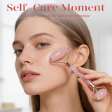 BAIMEI IcyMe Rose Quartz Roller Gua Sha Set Cooling Depuffing Lymphatic Massage Sculpting Pink