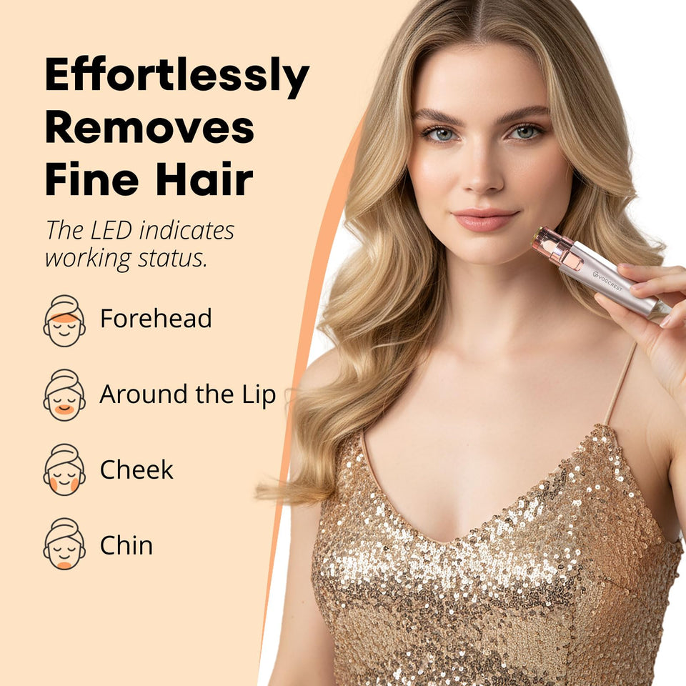VG VOGCREST Facial Hair Remover and Eyebrow Shaver with Rechargeable LED Precision Trimmer
