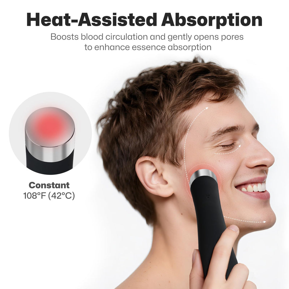 PRITECH Facial Cleansing Brush with Silicone Face Scrubber and Heat Massage for Deep Skin Cleaning