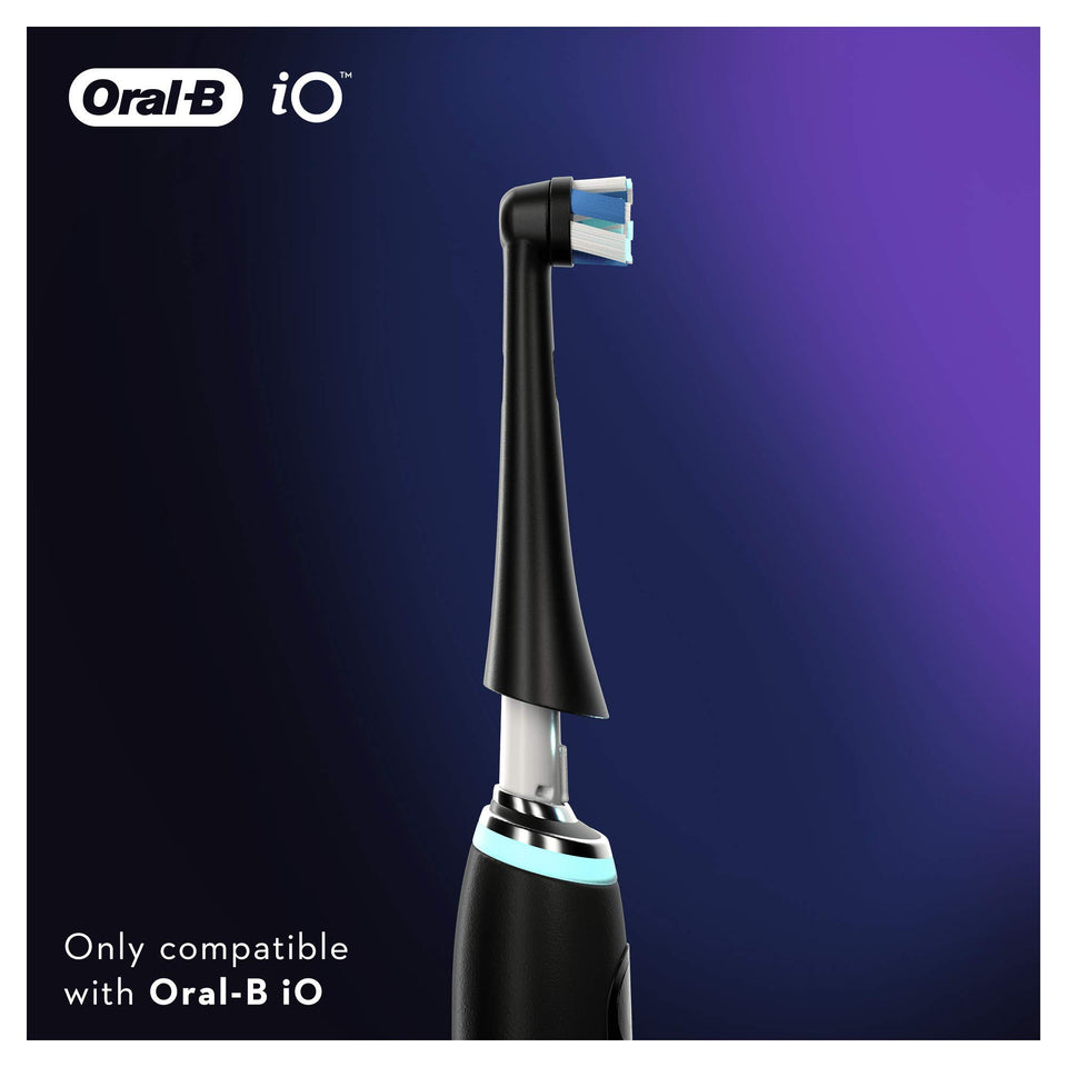 Oral-B iO Ultimate Clean Replacement Toothbrush Heads Twisted Angled Bristles 4 Pack Black