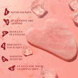 BAIMEI IcyMe Rose Quartz Roller Gua Sha Set Cooling Depuffing Lymphatic Massage Sculpting Pink