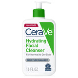CeraVe Hydrating Facial Cleanser, Moisturizing Face Wash For Dry Skin, Hyaluronic Acid + Ceramides + Glycerin, Hydrating Cleanser For Normal To Dry Skin, National Eczema Association Certified, 19 Oz