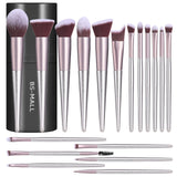 BS MALL Makeup Brush Set 18 Piece Professional Cosmetic Brushes with Black Case for Flawless Makeup