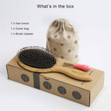 BESTOOL Boar Bristle Hair Brush Natural Bamboo Cushion Paddle Anti-Static for Women Men Kids