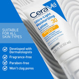 CeraVe Ultra Light Moisturizing Lotion SPF 30 with Hyaluronic Acid & Ceramides Matte Finish 1.7 Oz