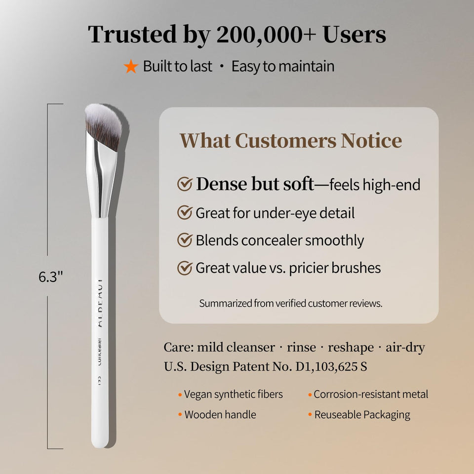 ALBEAUT Angled Concealer Brush Under Eye Precision Face Blending Foundation Brush