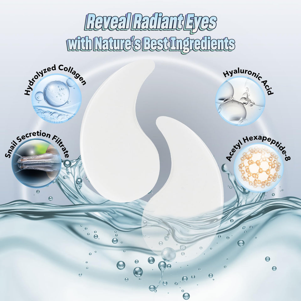 NAZANO Under Eye Patches 60 Pack with Gold Collagen and Hyaluronic Acid for Eye Area Hydration