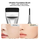 BEAUTYFACTOR Flat Foundation Brush Korean Makeup Spatula Facial Brush Liquid Cream Blending Silver