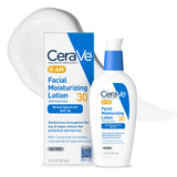 CeraVe AM Facial Moisturizing Lotion SPF 30 with Hyaluronic Acid Niacinamide & Ceramides 3 Oz