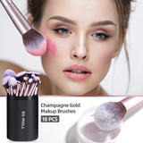 BS MALL Makeup Brush Set 18 Piece Professional Cosmetic Brushes with Black Case for Flawless Makeup