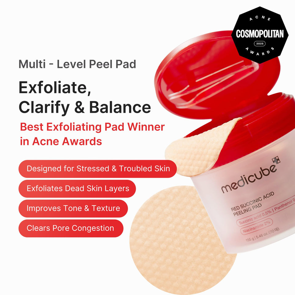 medicube Dual Textured Toner Pads with AHA BHA for Clearer Smoother and Refined Looking Skin