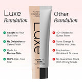 Luxe Color Changing Foundation Medium with Smart Shade Matching Formula for Natural Looking Skin