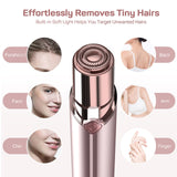 Gurelax Electric Painless Facial Hair Remover for Women Face Lip Chin Rechargeable 2 Replacement Heads Pink