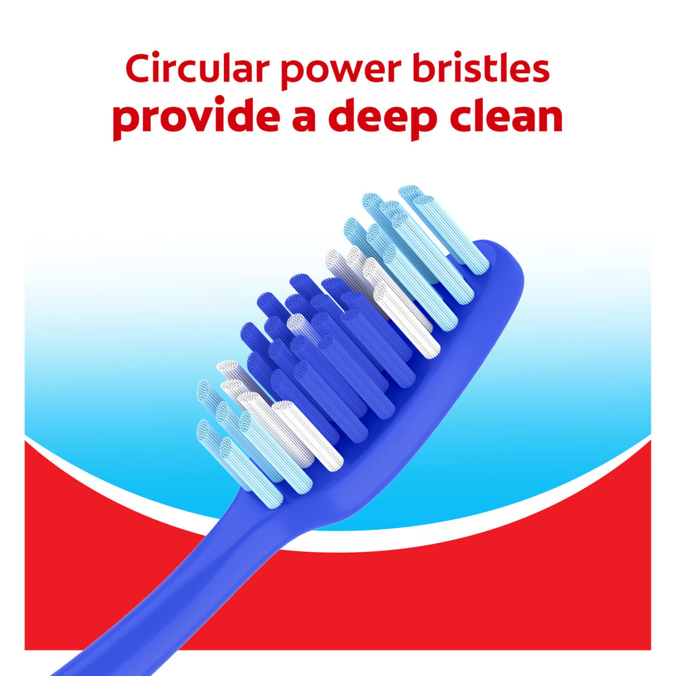 Colgate Extra Clean Medium Toothbrush for Adults 6 Pack Cleaning Tip Bristles