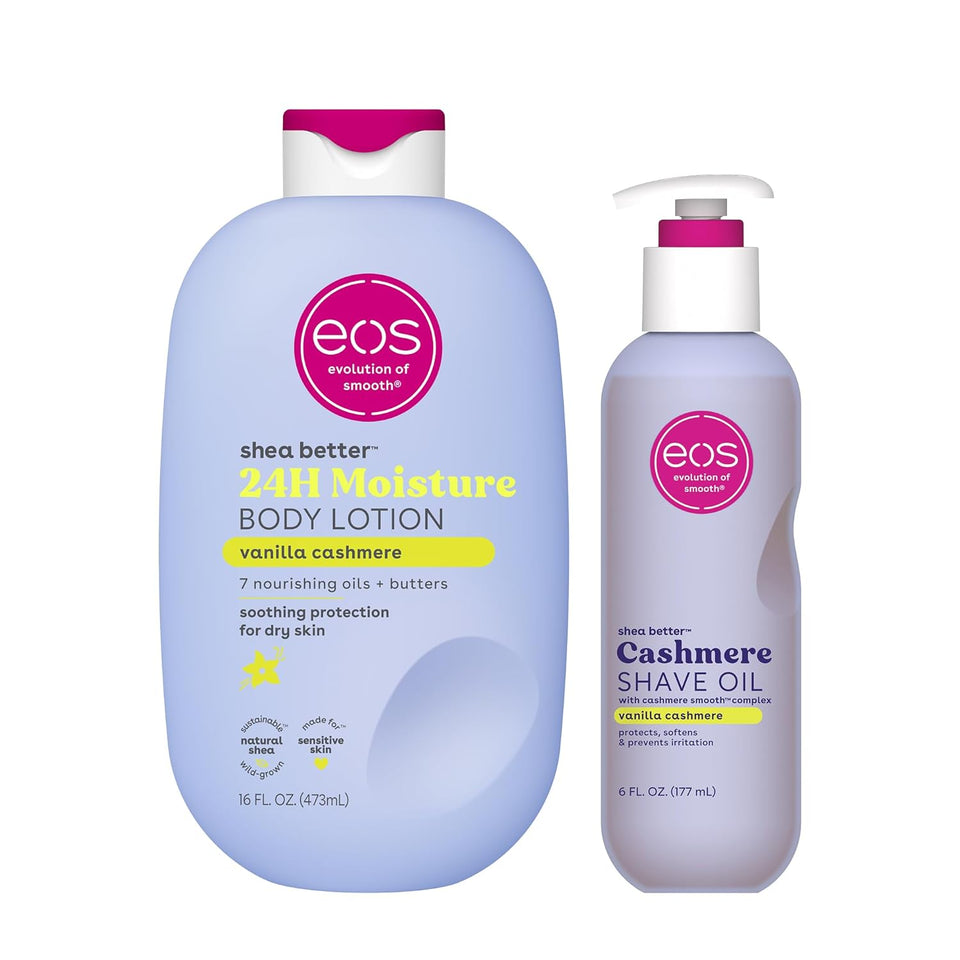 eos Shea Better Body Lotion Vanilla Cashmere Lightweight Non Greasy Moisturizer for Dry Skin Care