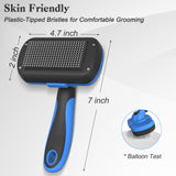 Swihauk Self-Cleaning Slicker Brush Deshedding Grooming Tool for Dogs and Cats Blue