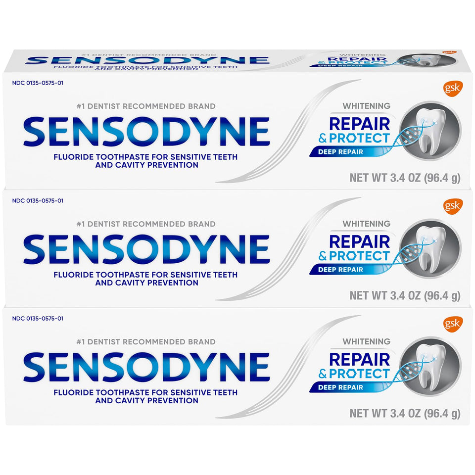 Sensodyne Repair and Protect Whitening Toothpaste for Sensitive Teeth with Cavity Protection Pack of 2