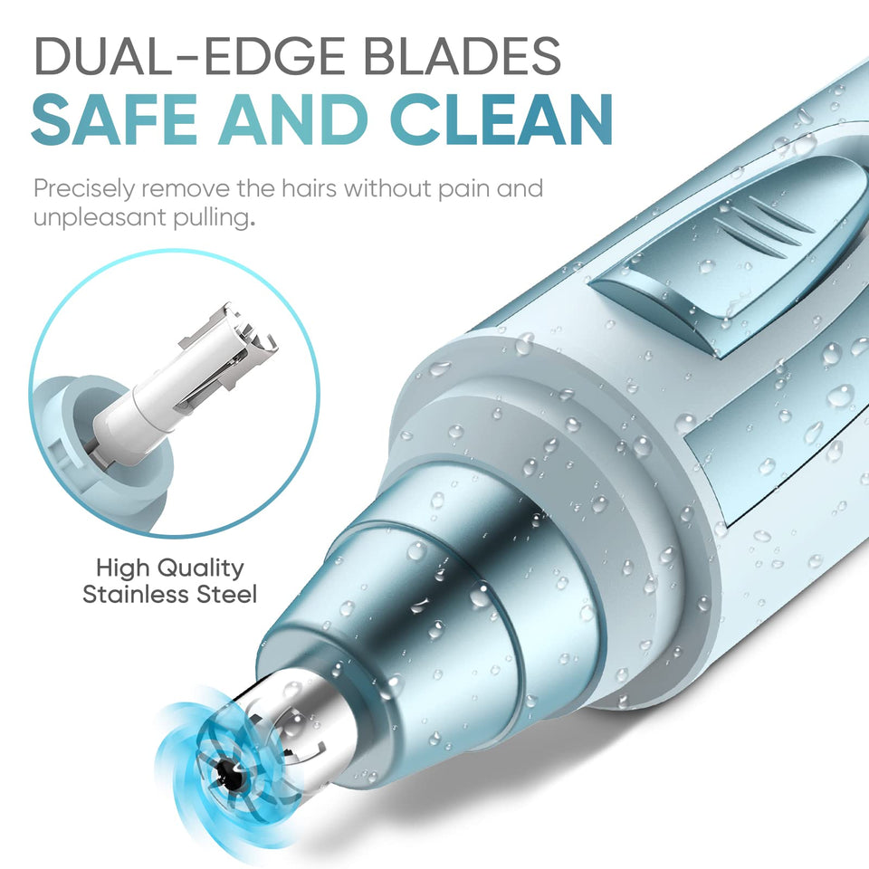 Professional Ear and Nose Hair Trimmer with Waterproof Dual Edge Blades for Men and Women Pink