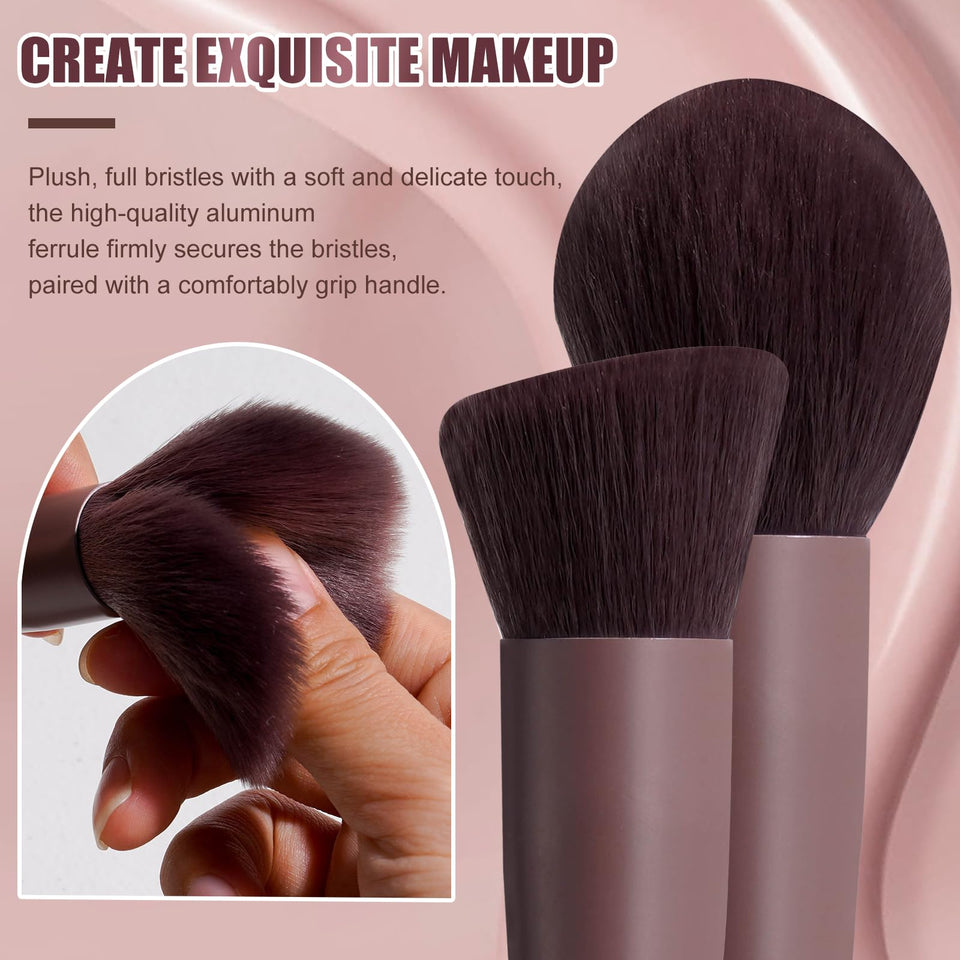 BS MALL Makeup Brush Set 18 Piece Professional Cosmetic Brushes with Black Case for Flawless Makeup