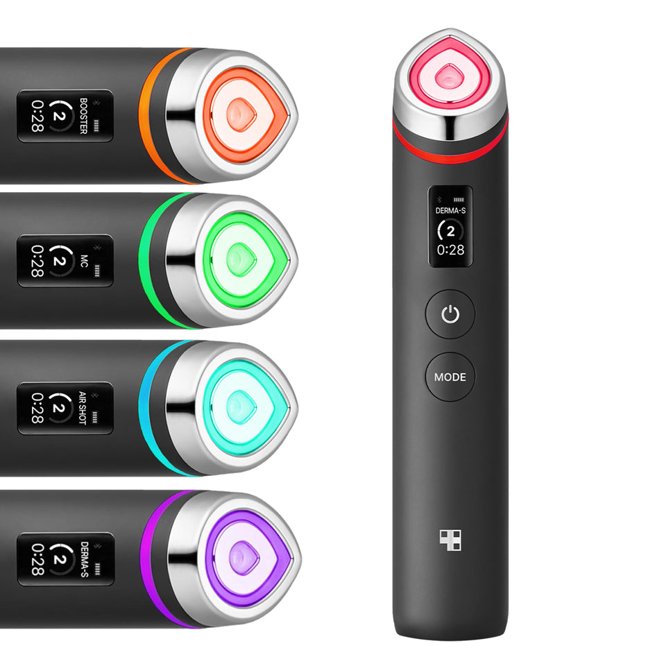 medicube Booster Pro 6-in-1 glass glow beauty massager Korean skincare black - BuyO
