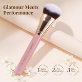 GLO&RAY Angled Kabuki Foundation Brush for Liquid Makeup Dense Buffing Seamless Blending Pink