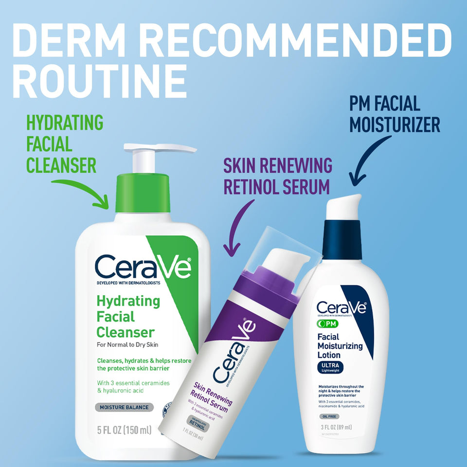 CeraVe PM Facial Moisturizing Lotion with Hyaluronic Acid & Niacinamide 3 Oz