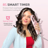 TYMO CURLPRO Automatic Rotating Curling Iron with Ionic Ceramic Barrel for Beach Waves Pink