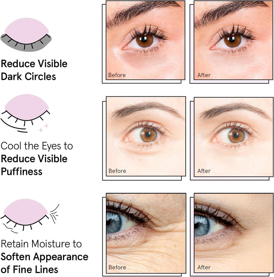 grace & stella Under Eye Mask Patches for Dark Circles Puffy Eyes & Wrinkles Vegan 6 Pairs Pink