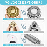 VG VOGCREST Facial Hair Remover and Eyebrow Shaver with Rechargeable LED Precision Trimmer