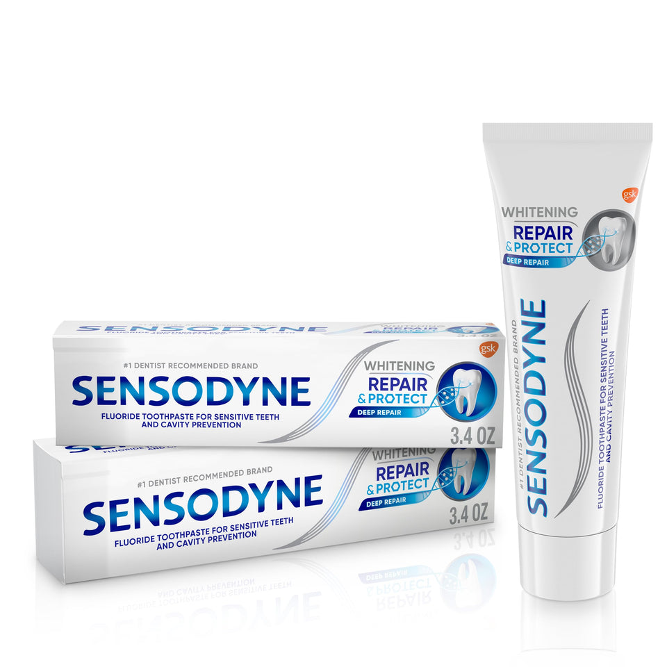 Sensodyne Repair and Protect Whitening Toothpaste for Sensitive Teeth with Cavity Protection Pack of 2