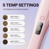 Wavytalk Steam Hair Straightener Nano Titanium 1.38 Inch with Detachable Comb Silk Press Sakura Pink