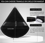 Pimoys 6 Piece Triangle Velour Powder Puff Makeup Sponge for Loose Powder Setting Black