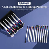 BS MALL Makeup Brush Set 18 Piece Professional Cosmetic Brushes with Black Case for Flawless Makeup