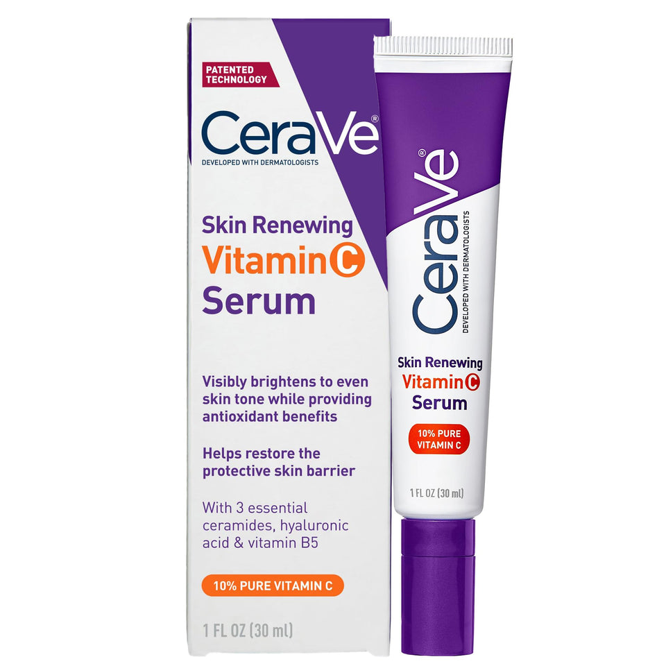 CeraVe Vitamin C Serum 10% Pure Vitamin C with Hyaluronic Acid & Ceramides Brightening Face Serum 1 Oz