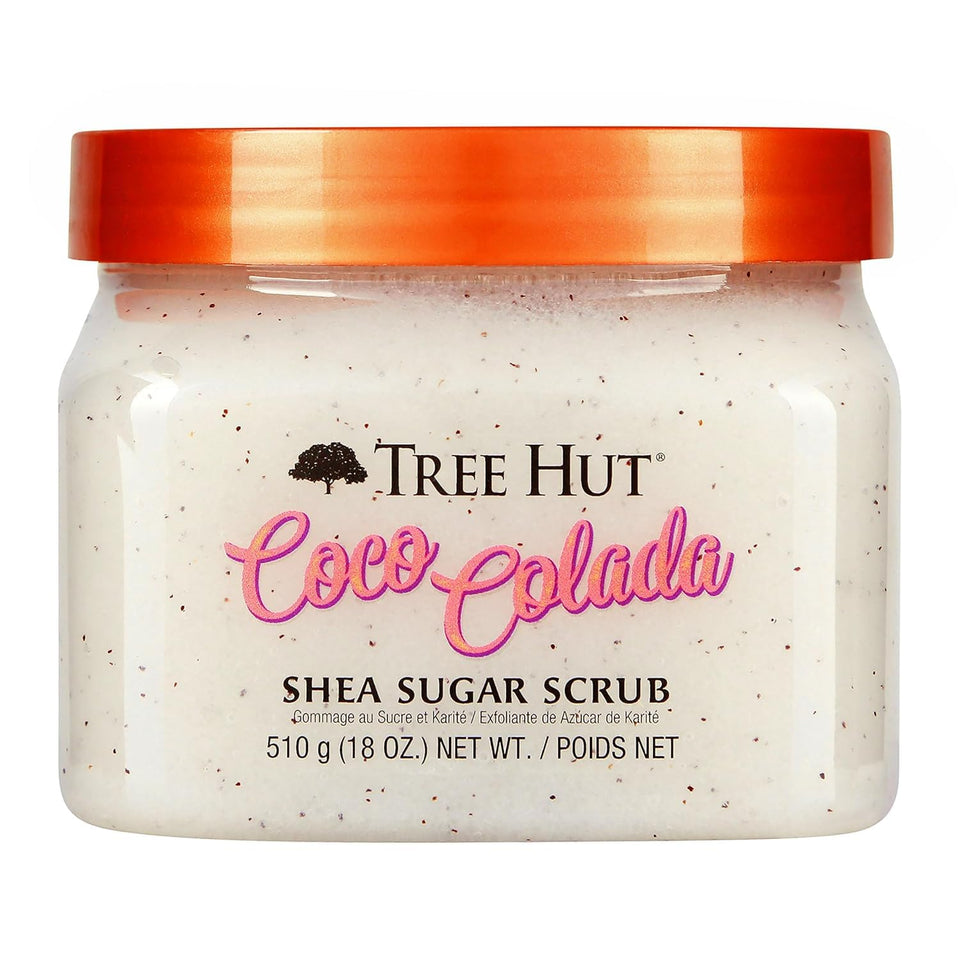 Tree Hut Vanilla Body Scrub with Shea Butter & Essential Oils Hydrating Sugar Exfoliator 18 Oz